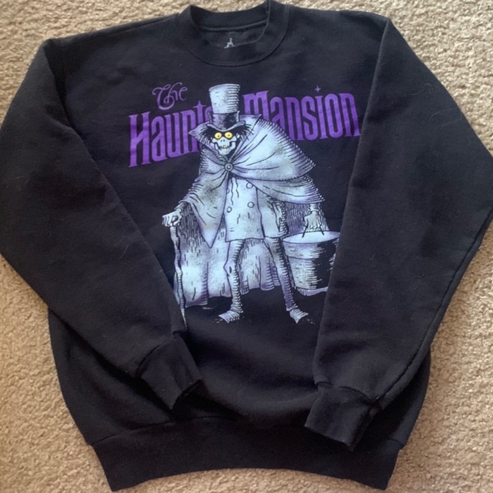 Vintage Disney Haunted Mansion Halloween Hatbox Ghost Crewneck Sweatshirt